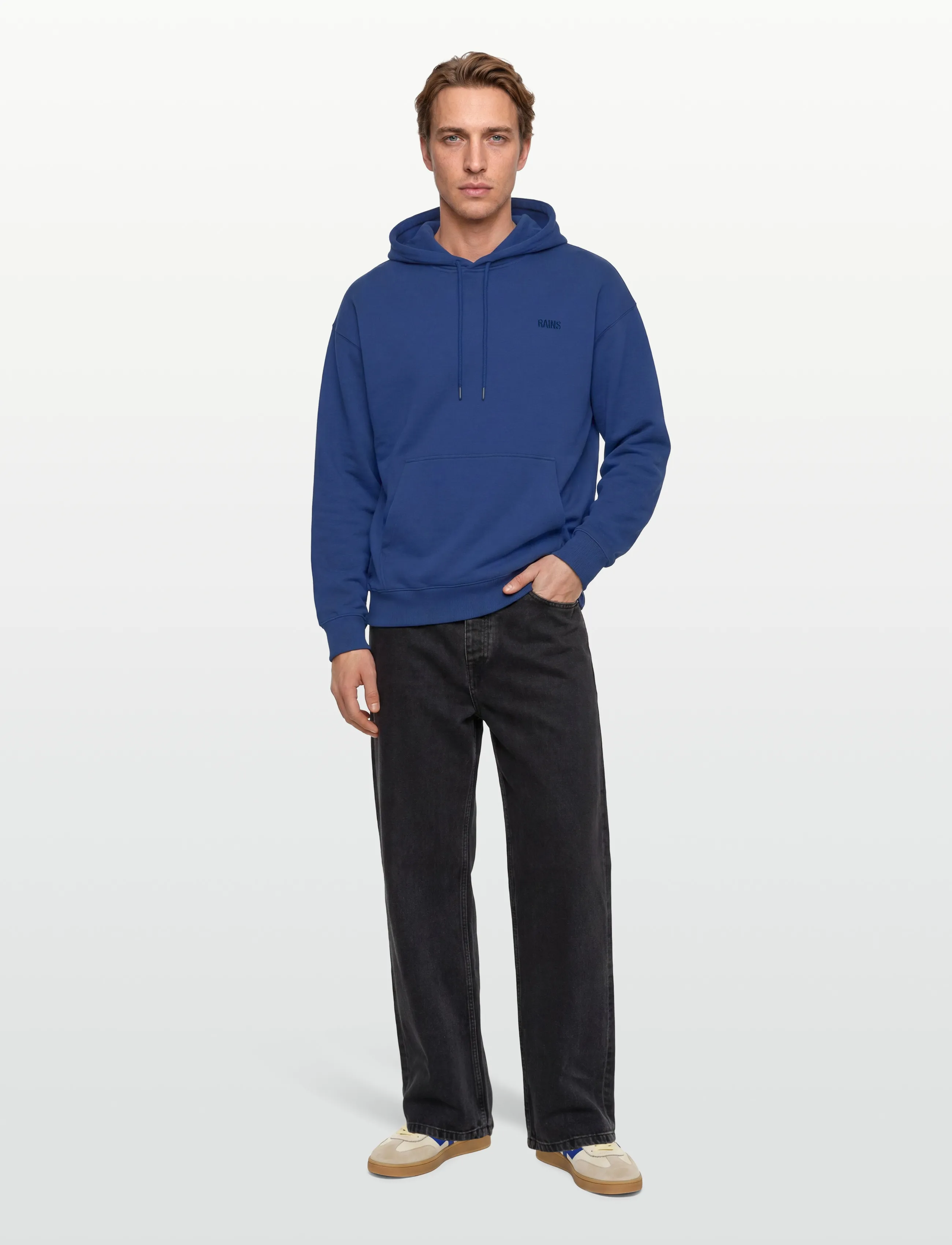 Rains Classic Hoodie Blurred, M, Blue, Sweatshirts & Hættetrøjer > Hættetrøjer, Herre