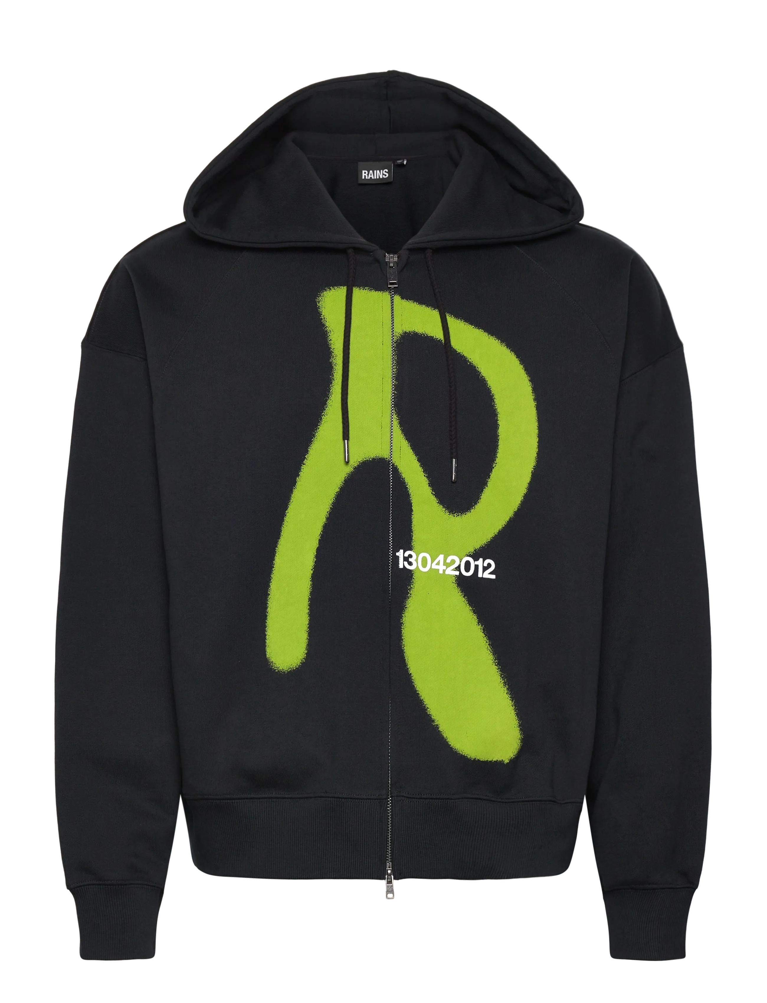 Rains Classic Zip Hoodie Blurred - Kapuzenpullover - BLACK / black