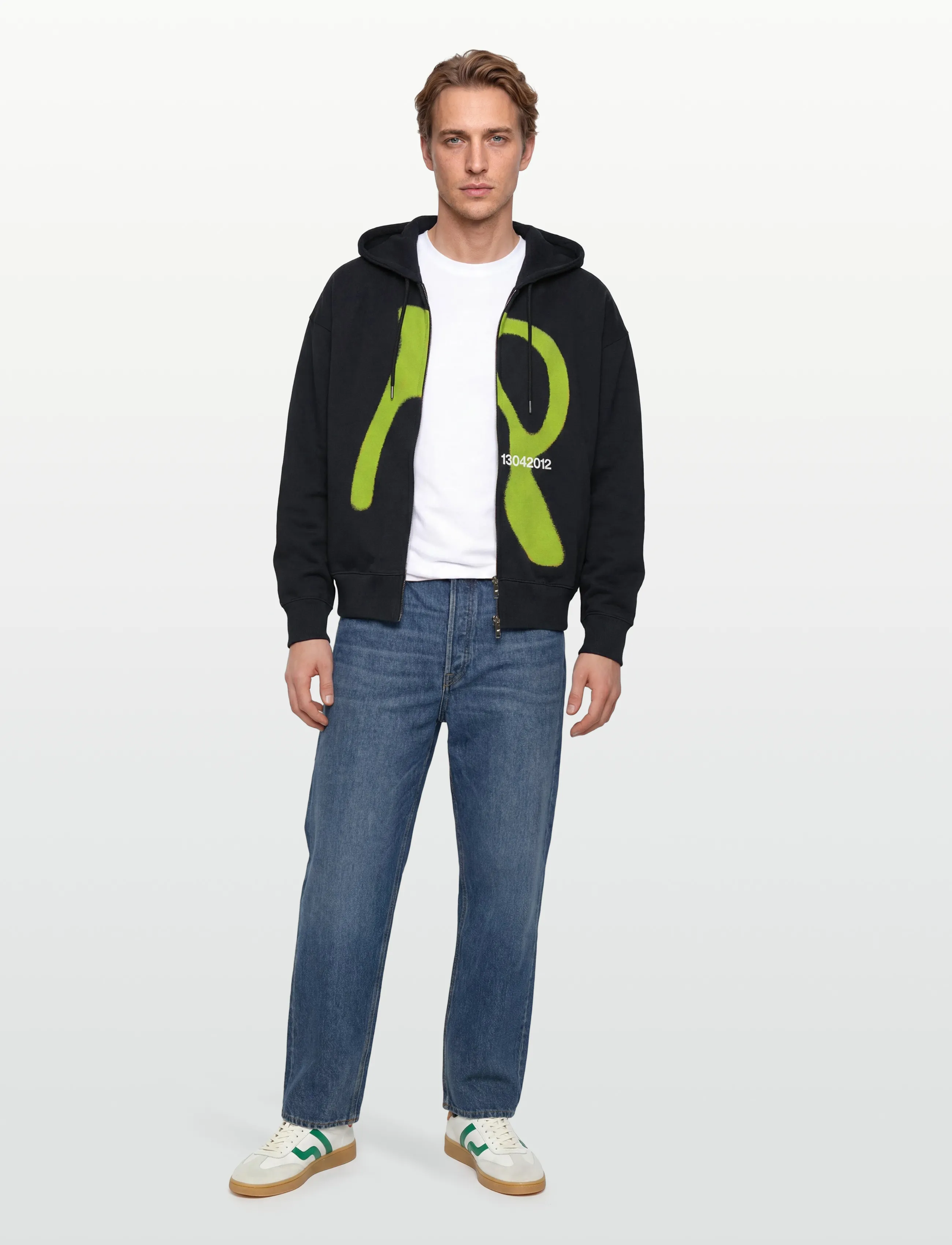 Rains Classic Zip Hoodie Blurred, M, Sweatshirts & Hoodies, Schwarz - Männerswear