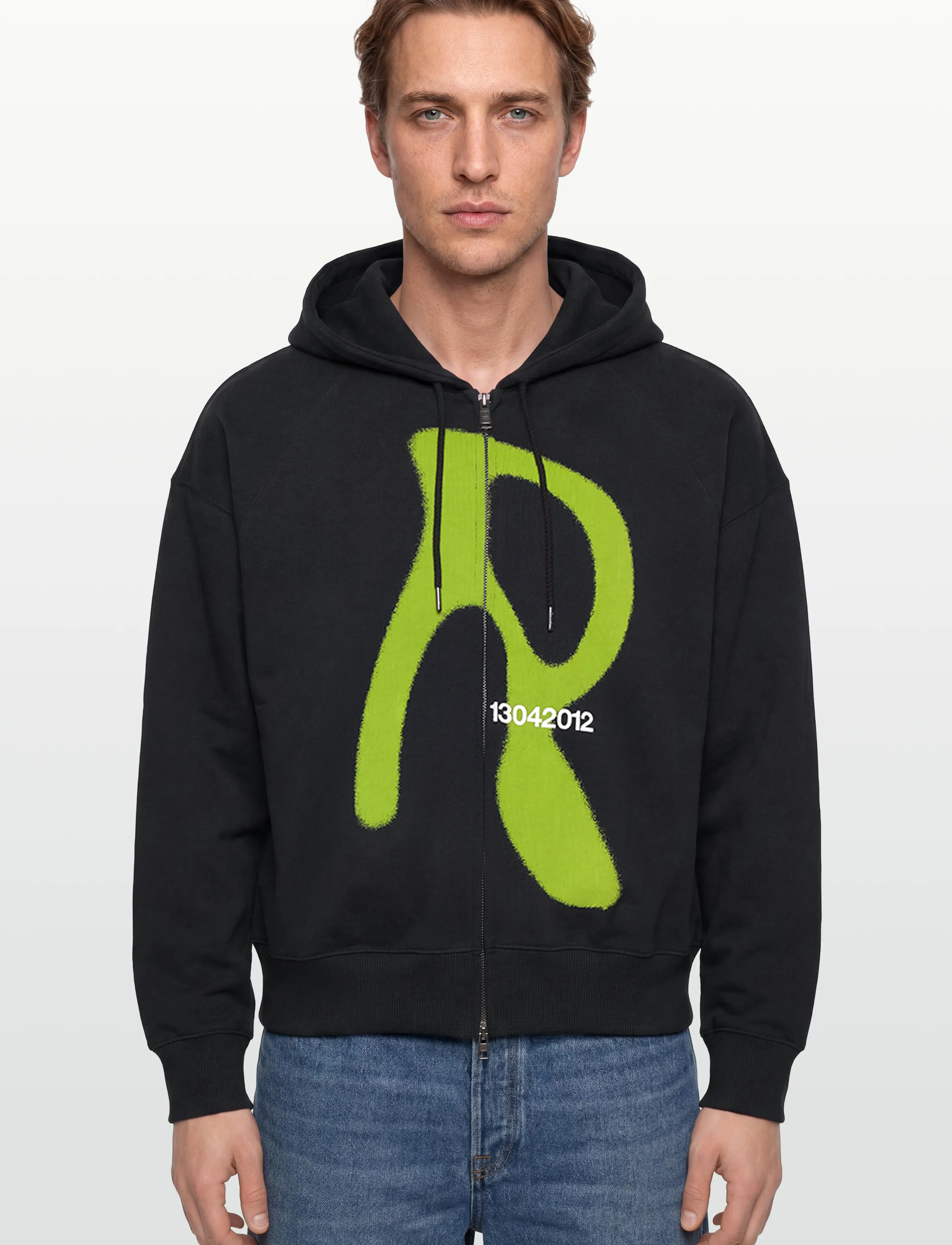 Rains - Classic Zip Hoodie Blurred - kapuutsiga dressipluusid - black - 3