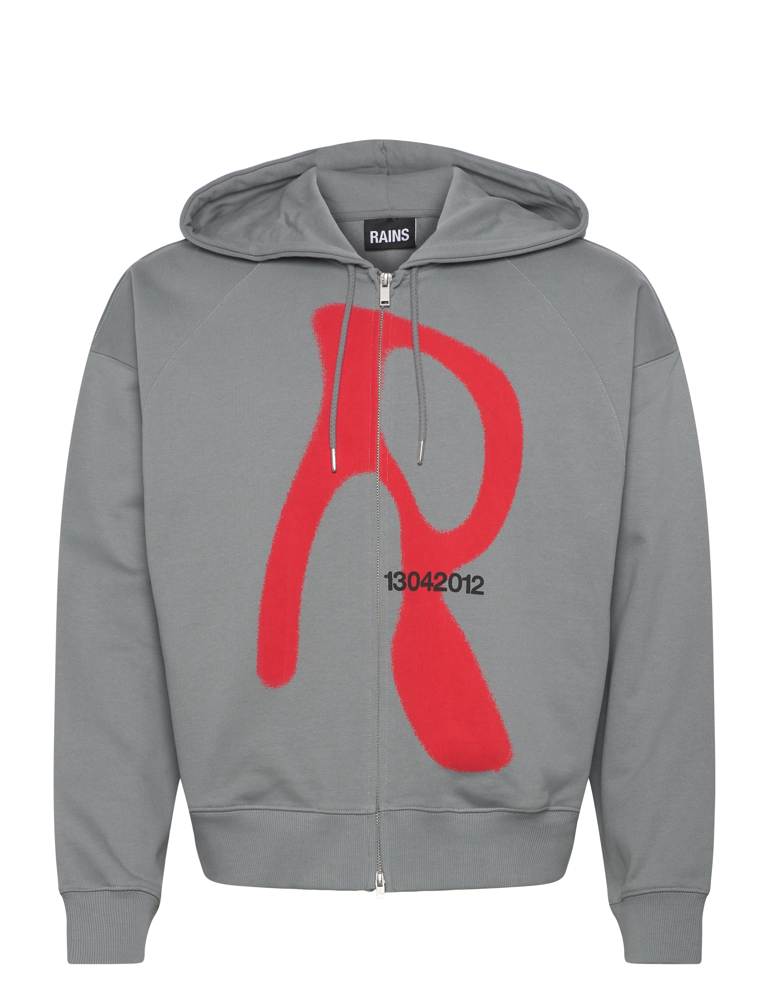 RAINS Klassisch Zip Hoodie Blurred Grau - M - Herren