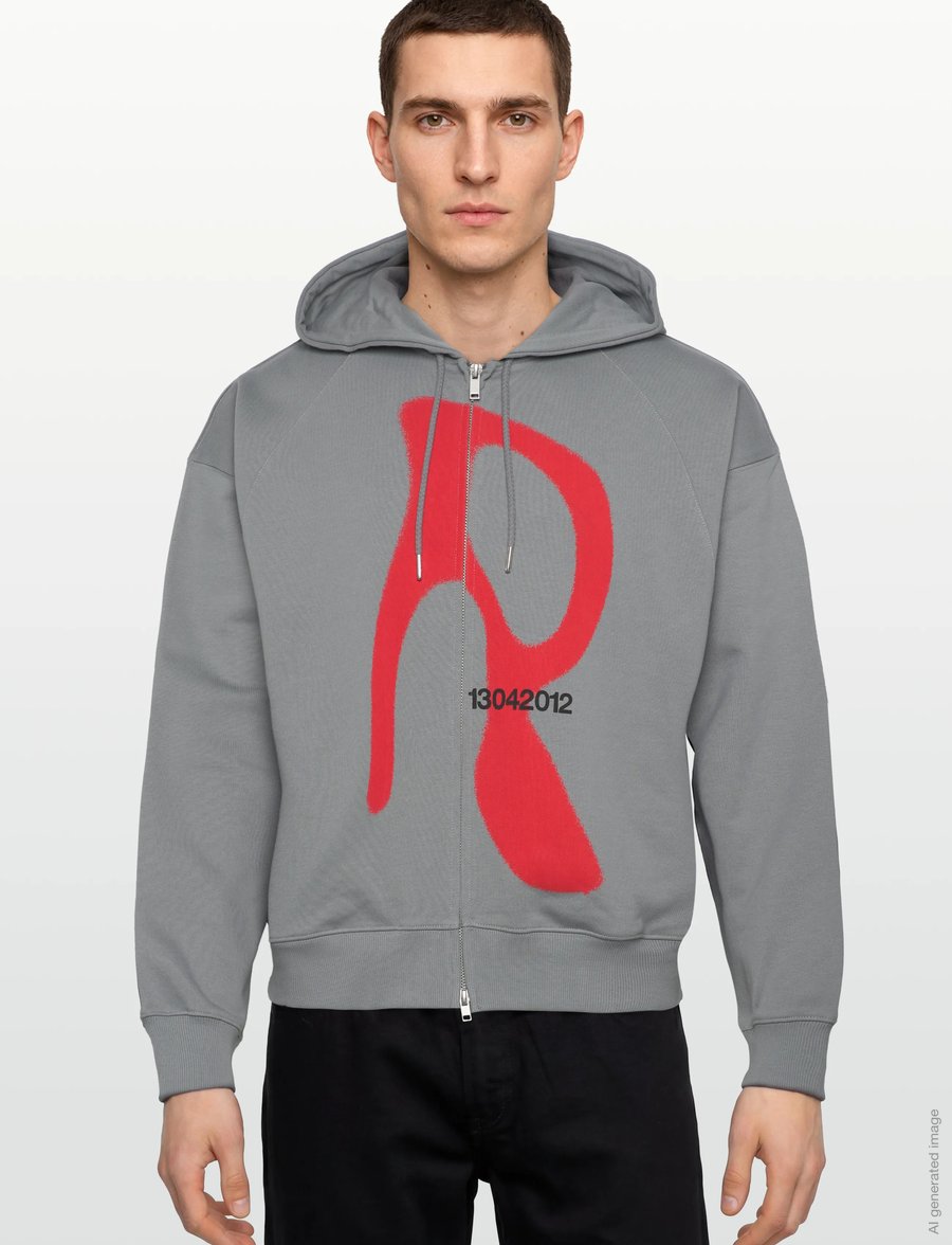 Rains - Classic Zip Hoodie Blurred - kapuzenpullover - shadow - 3