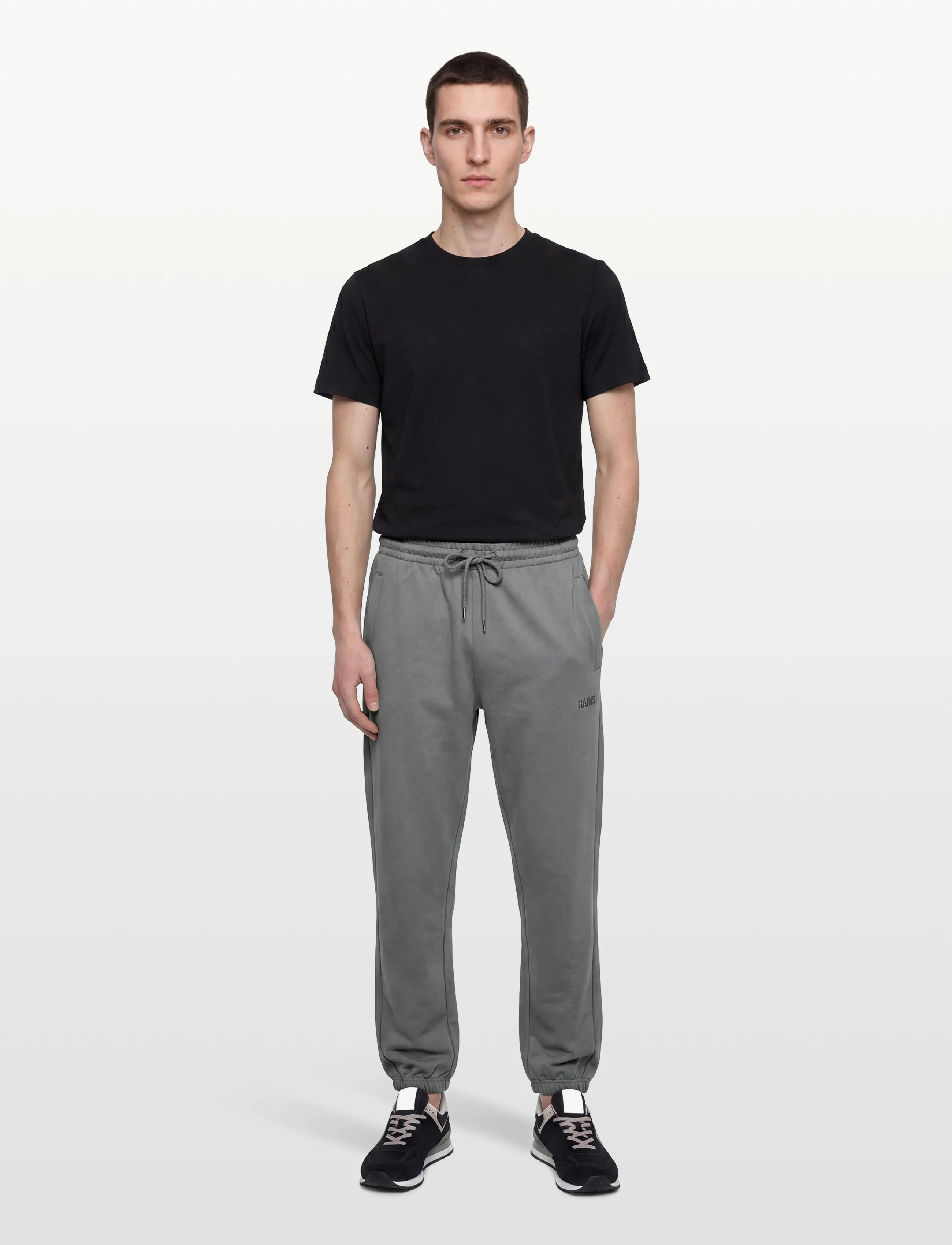 Rains Classic Cuff Pants Blurred, Mænd, Ribbede Joggingbukser, Grå, Str: L