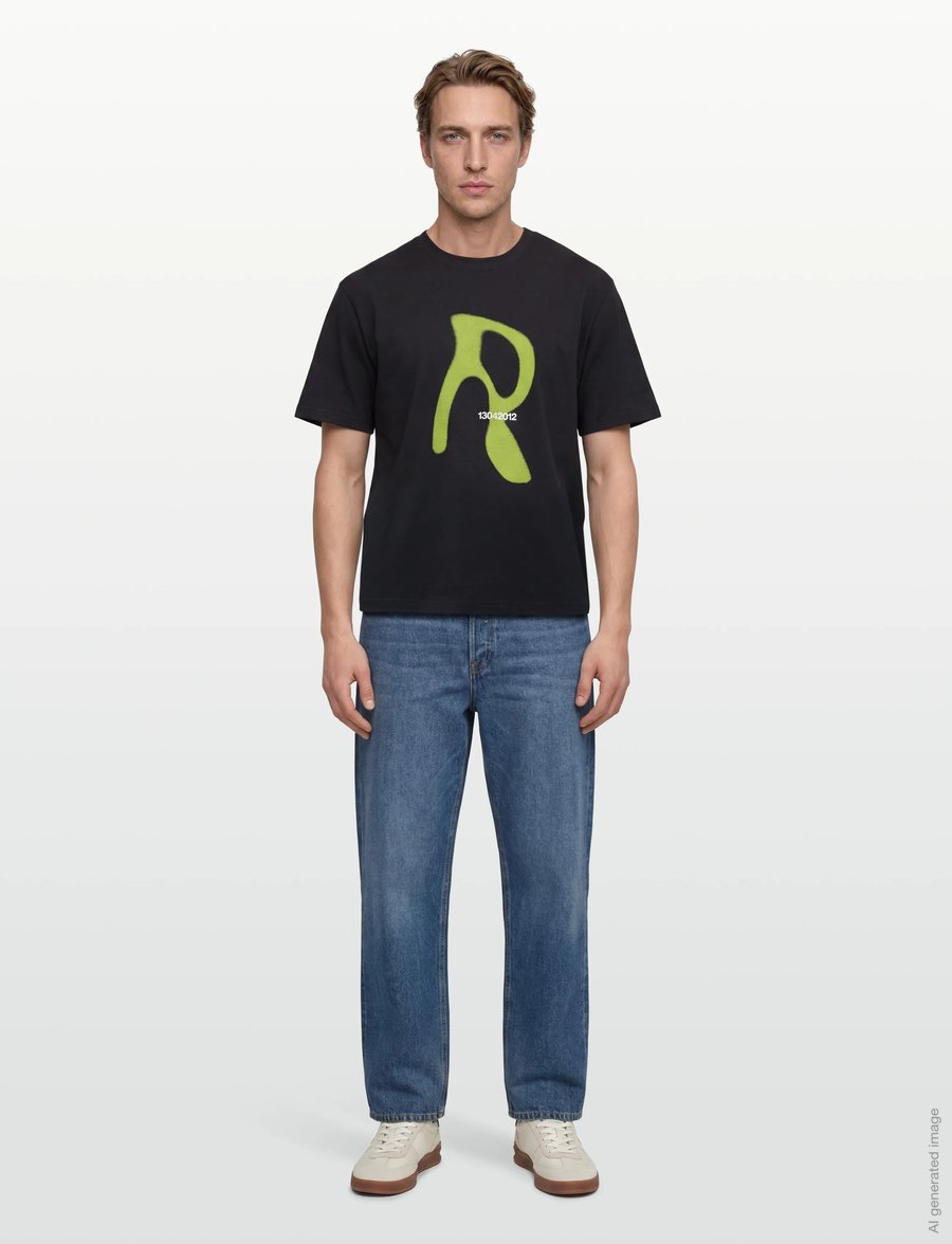 Rains - Classic T-shirt Blurred - lühikeste varrukatega t-särgid - black - 0