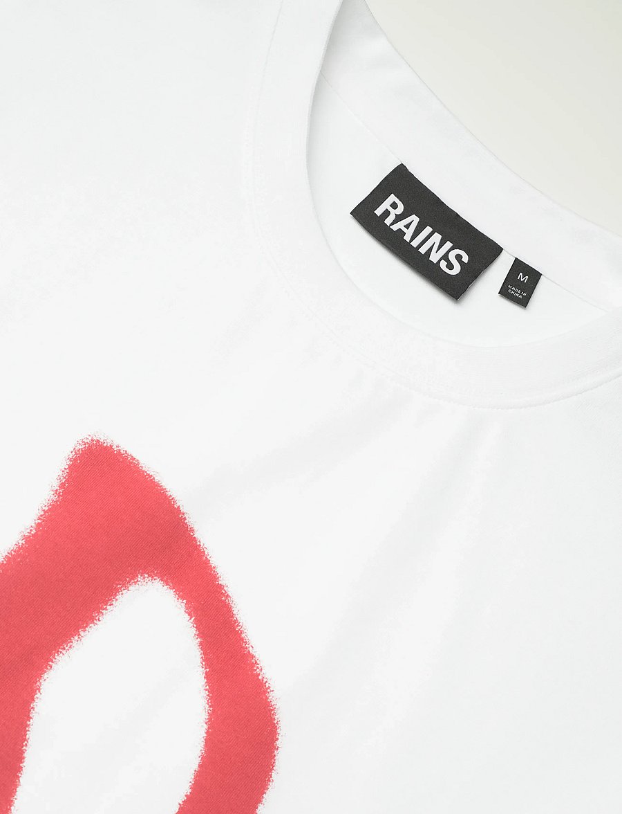 Rains - Classic T-shirt Blurred - kurzärmelig - white - 5