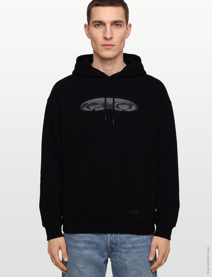 Rains - Classic Hoodie Splash 3D - hættetrøjer - black - 3