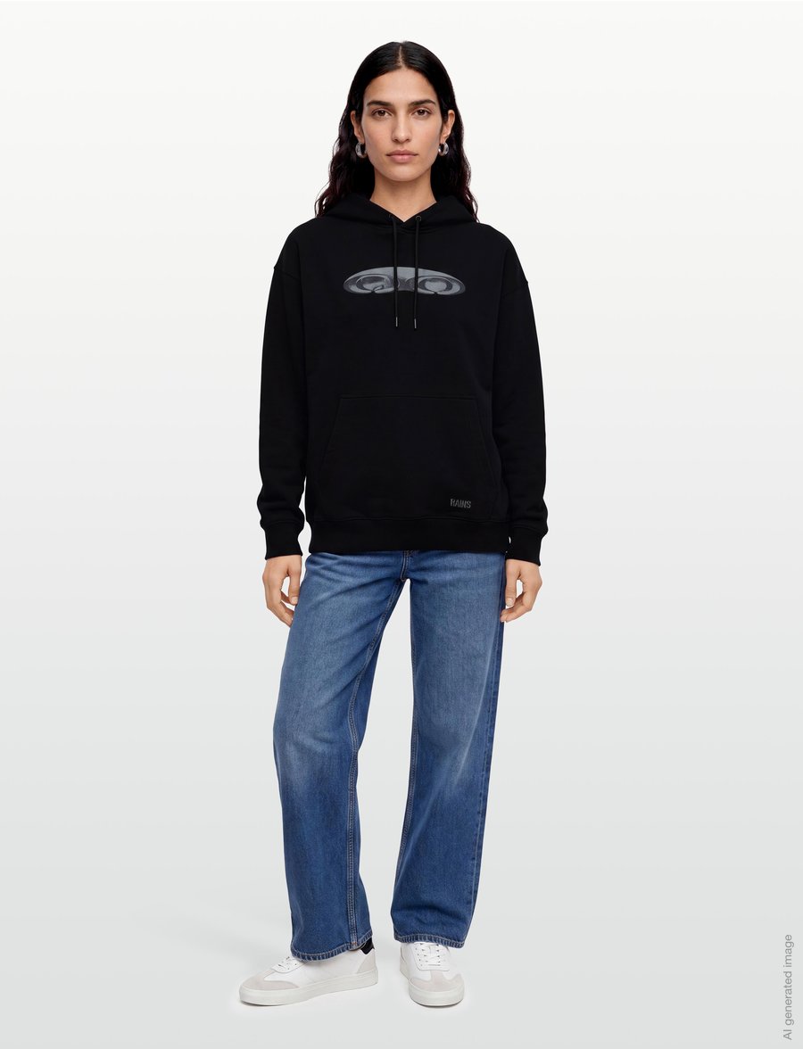 Rains - Classic Hoodie Splash 3D - hættetrøjer - black - 4