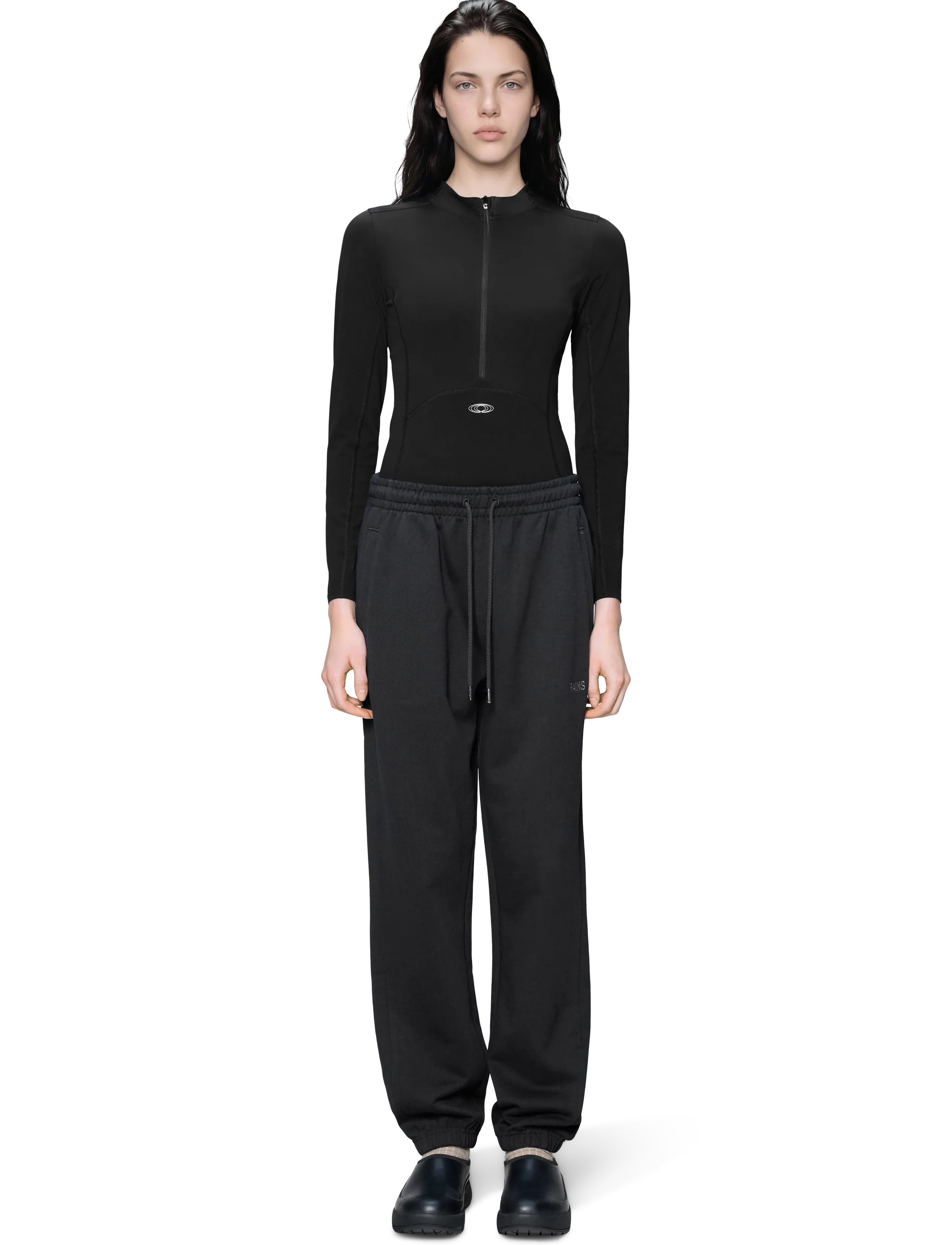 Rains - Classic Cuff Pants Splash 3D - osta olukorra järgi - black - 5