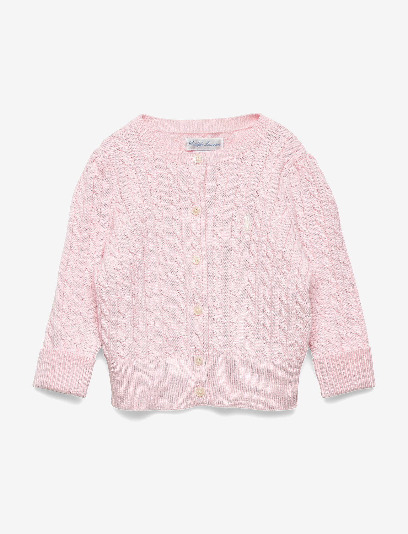 Ralph Lauren Baby - Mini-Cable Cotton Cardigan - koftor - hint of pink - 0