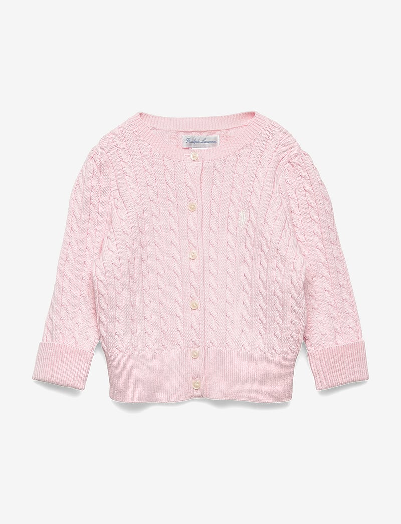 Ralph Lauren Baby - Mini-Cable Cotton Cardigan - koftor - hint of pink - 0