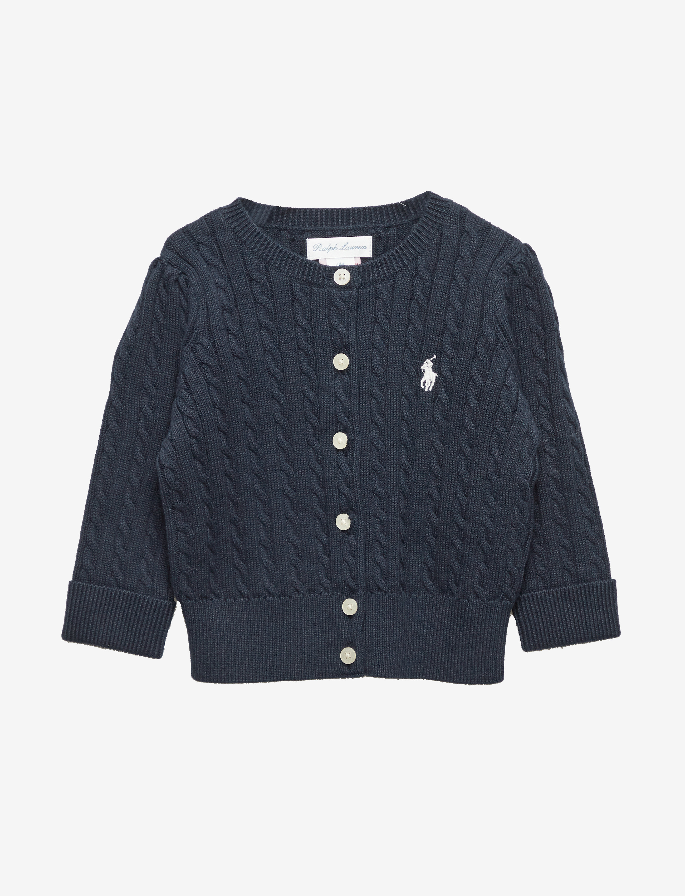 Ralph Lauren Baby Mini-Cable Cotton Cardigan, 85-90, Knitwear, Blau - Cardigans, Kinder