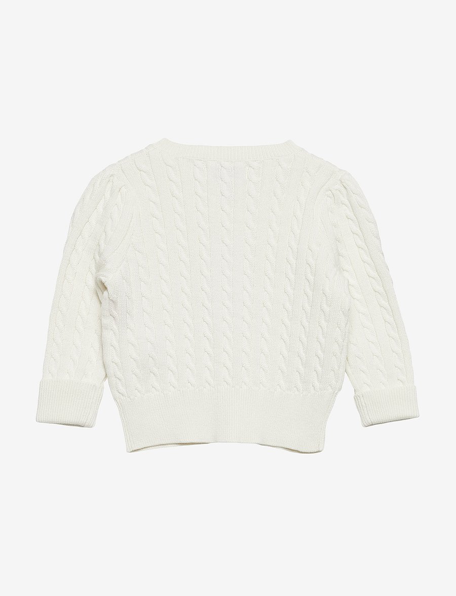 Ralph Lauren Baby - Mini-Cable Cotton Cardigan - hnepptar peysur - warm white - 1