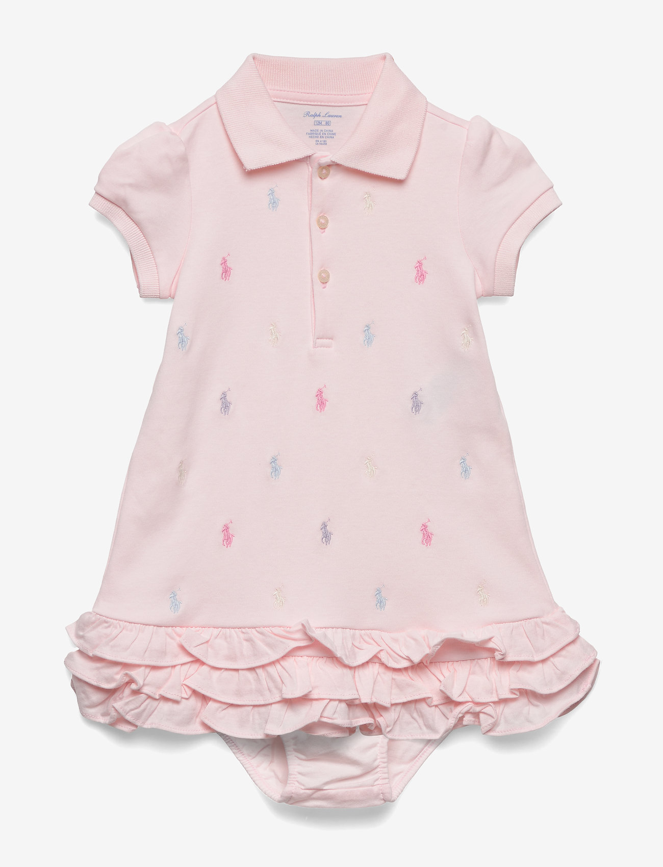 Ralph Lauren Baby - Ruffled Polo Dress & Bloomer - kjoler - delicate pink - 0