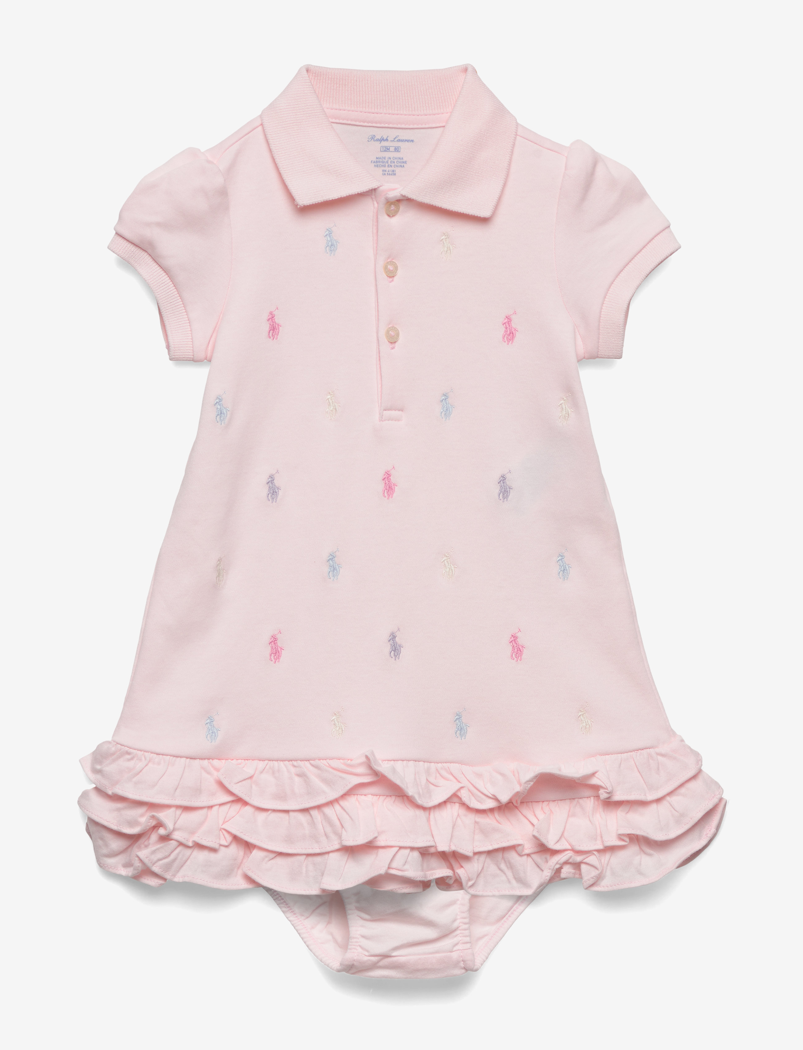 Ruffled Polo Dress & Bloomer - DELICATE PINK