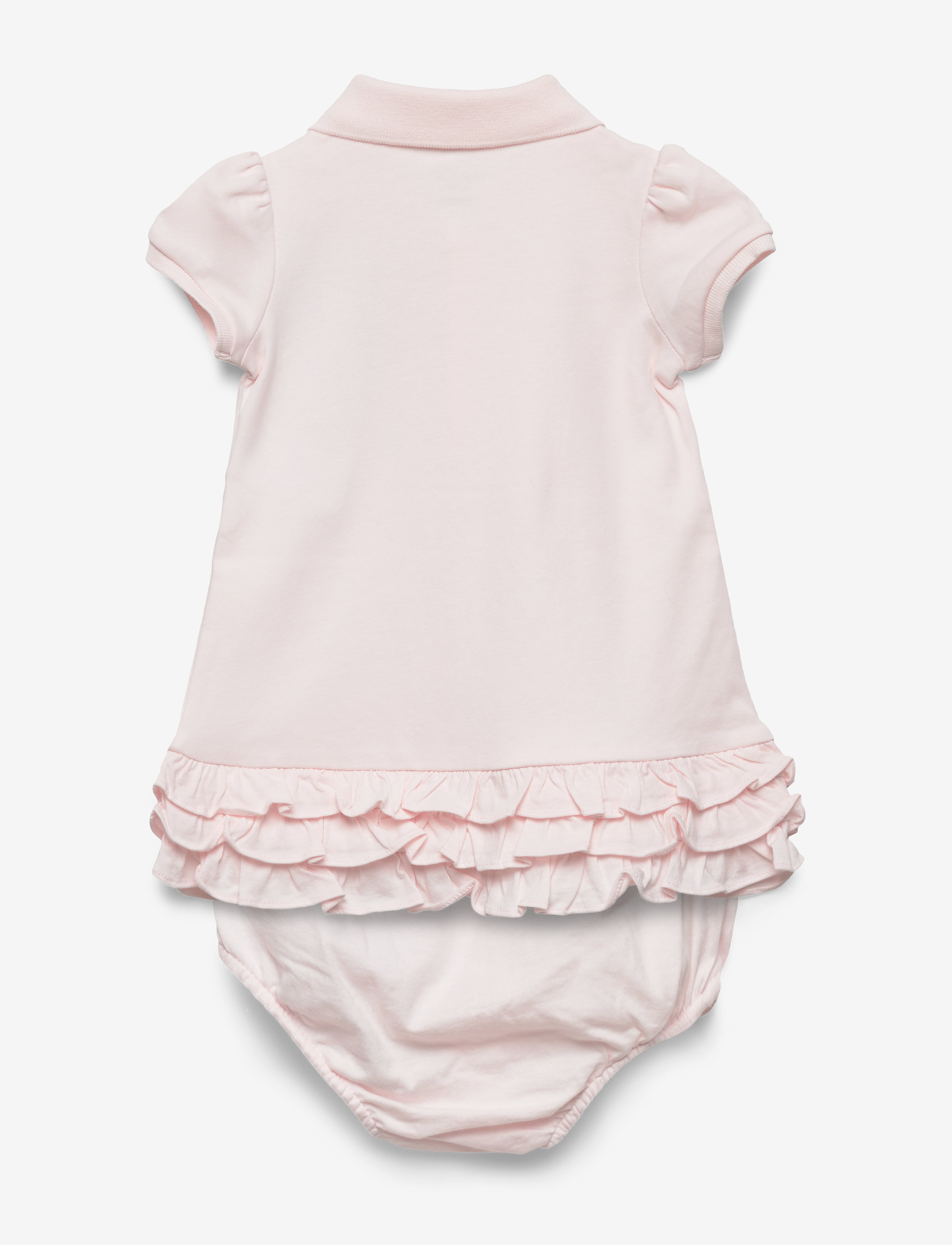 Ralph Lauren Baby - INTERLOCK-SCHIFFLI-DR-KNT - kortärmade babyklänningar - delicate pink - 2