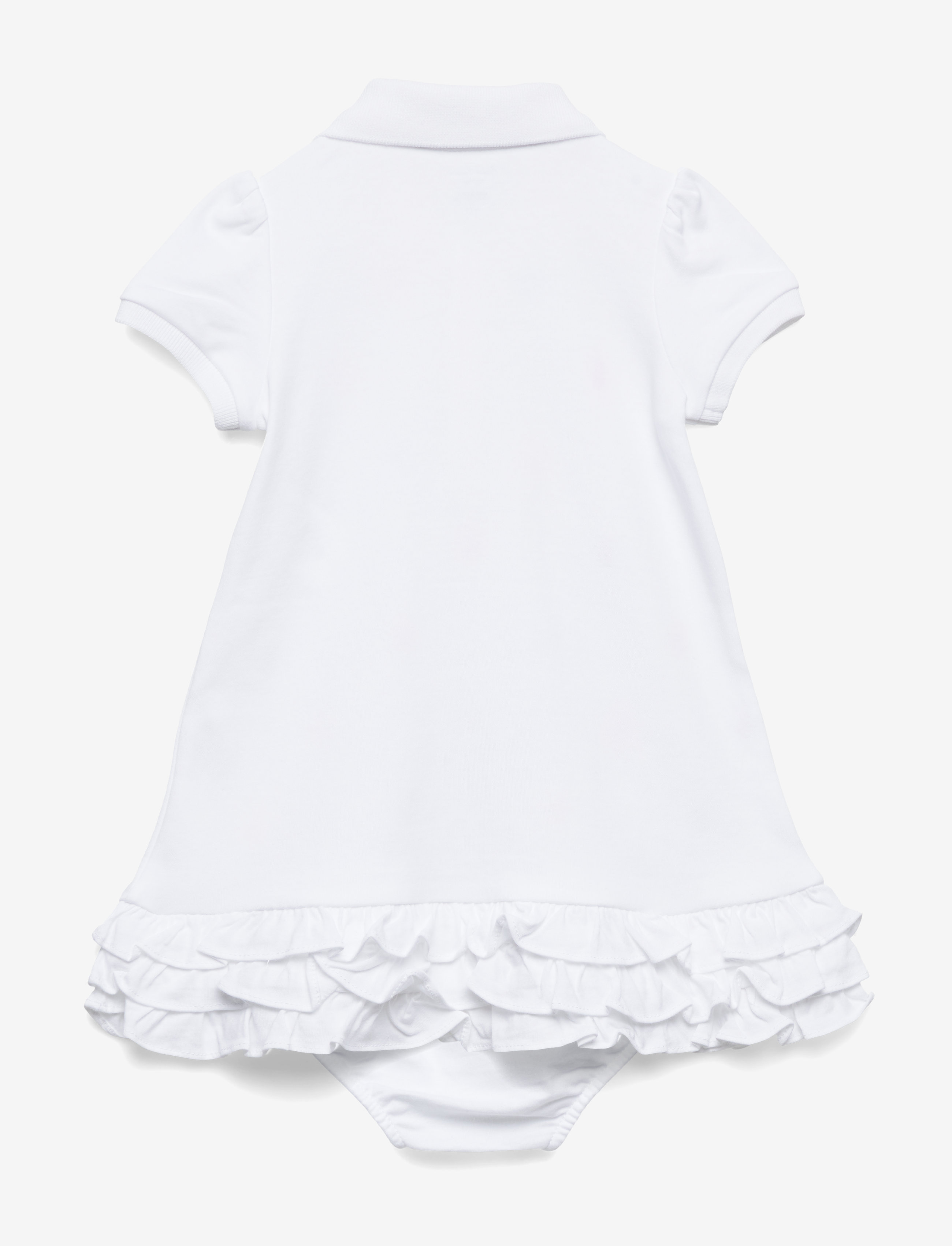Ralph Lauren Baby - INTERLOCK-SCHIFFLI-DR-KNT - lühikeste varrukatega beebi kleidid - white - 1