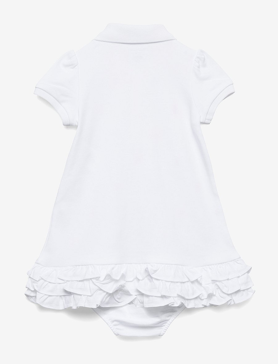 Ralph Lauren Baby - INTERLOCK-SCHIFFLI-DR-KNT - lühikeste varrukatega beebikleidid - white - 1