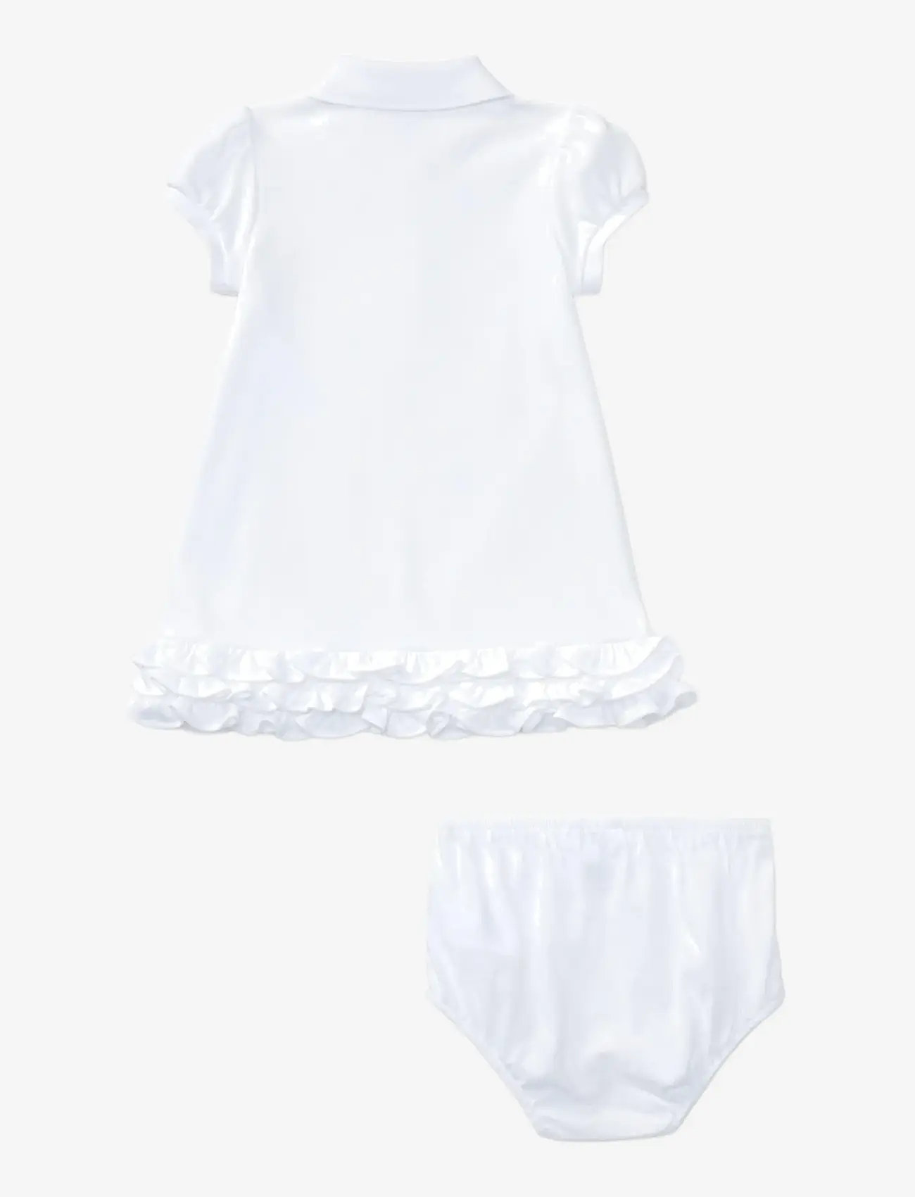 Ralph Lauren Baby - INTERLOCK-SCHIFFLI-DR-KNT - kurzärmelige babykleider - white - 2