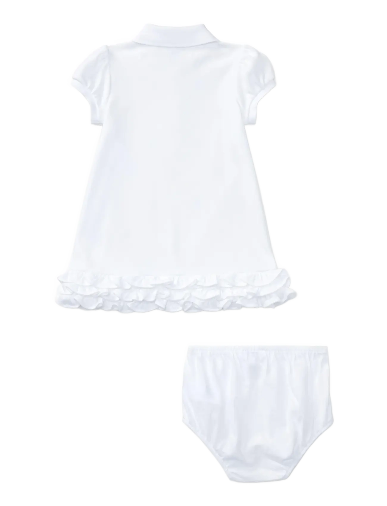 Ralph Lauren Baby - INTERLOCK-SCHIFFLI-DR-KNT - lühikeste varrukatega beebi kleidid - white - 2