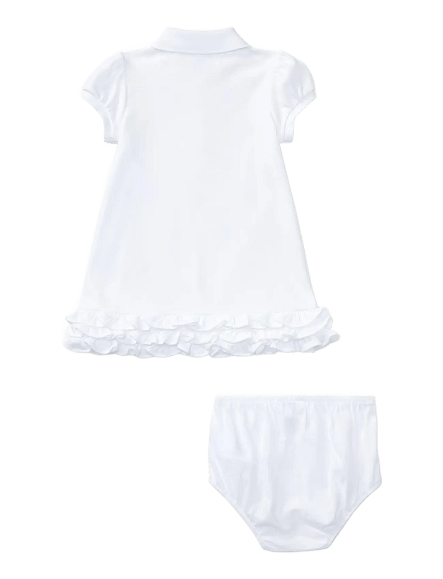 Ralph Lauren Baby - INTERLOCK-SCHIFFLI-DR-KNT - lühikeste varrukatega beebikleidid - white - 2