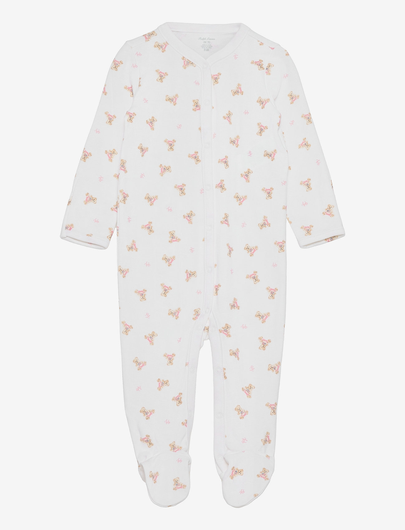 Ralph Lauren Baby - Polo Bear Cotton Coverall - langermede heldresser - white/pink/multi - 0