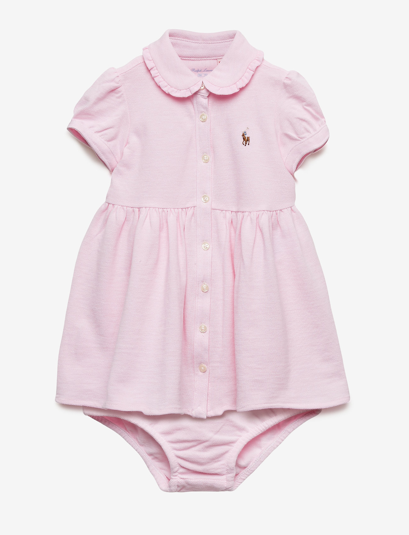 Ralph Lauren Baby - Knit Mesh Oxford Dress & Bloomer - dresses - carmel pink - 0