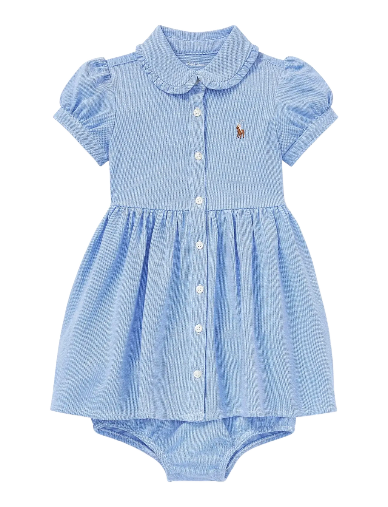 Ralph Lauren Baby Knit Mesh Oxford Dress & Bloomer - Kleidung - HARBOR ISLAND BLU / blue