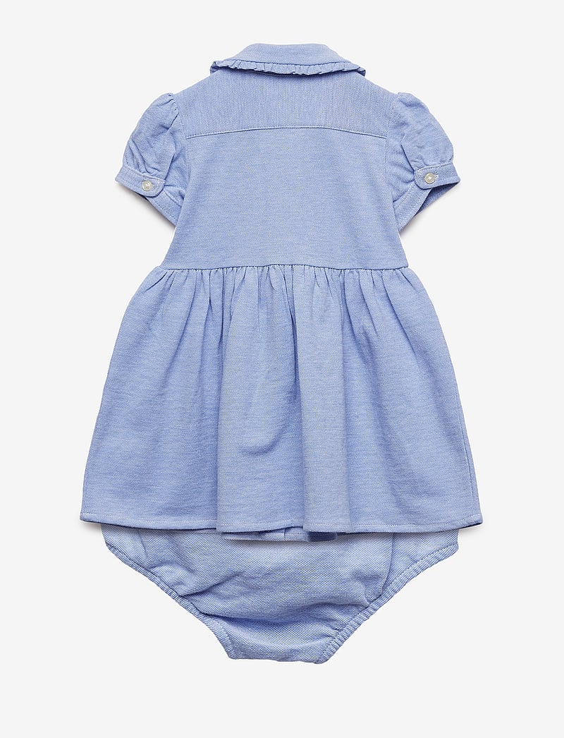 Ralph Lauren Baby - Knit Mesh Oxford Dress & Bloomer - klänningar - harbor island blu - 1