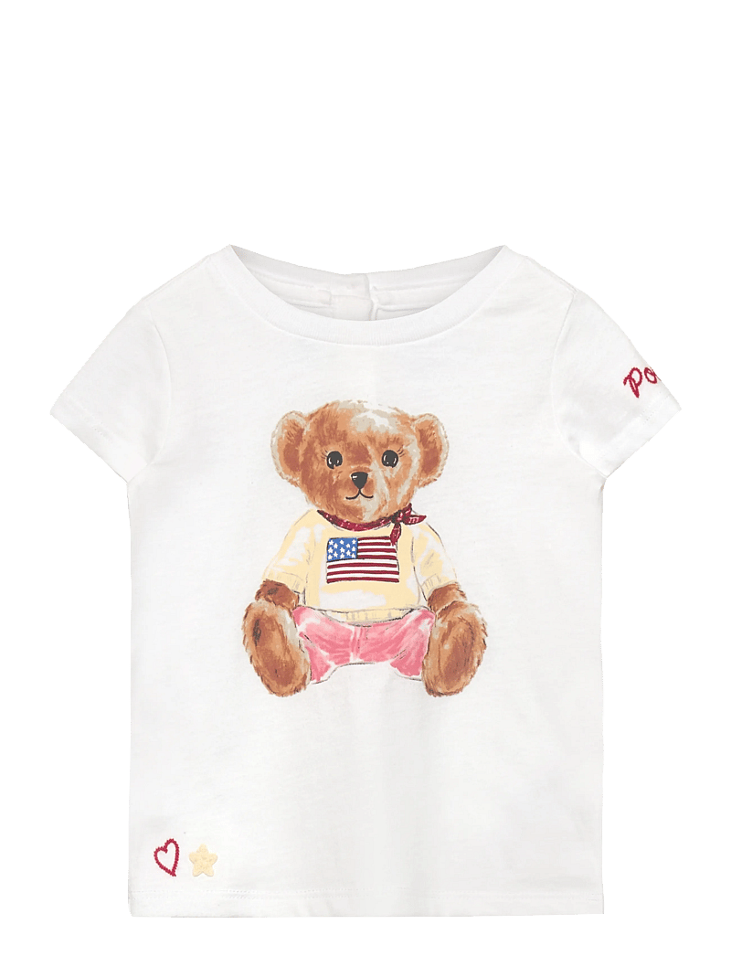 Ralph Lauren Baby - Polo Bear Cotton Jersey Tee - kortærmede t-shirts - white - 0