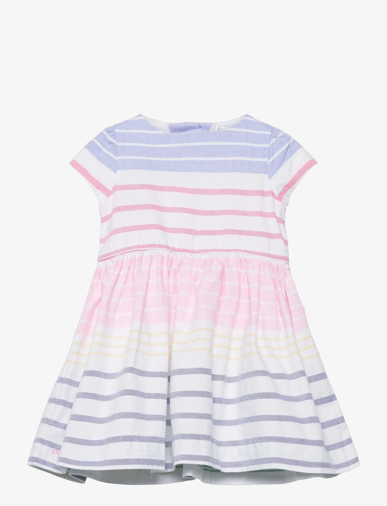 Ralph Lauren Baby - Striped Cotton Oxford Dress & Bloomer - mazuļu kleitas ar īsām piedurknēm - white multi - 0