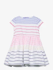 Ralph Lauren Baby - Striped Cotton Oxford Dress & Bloomer - kūdikių suknelės trumpomis rankovėmis - white multi - 0