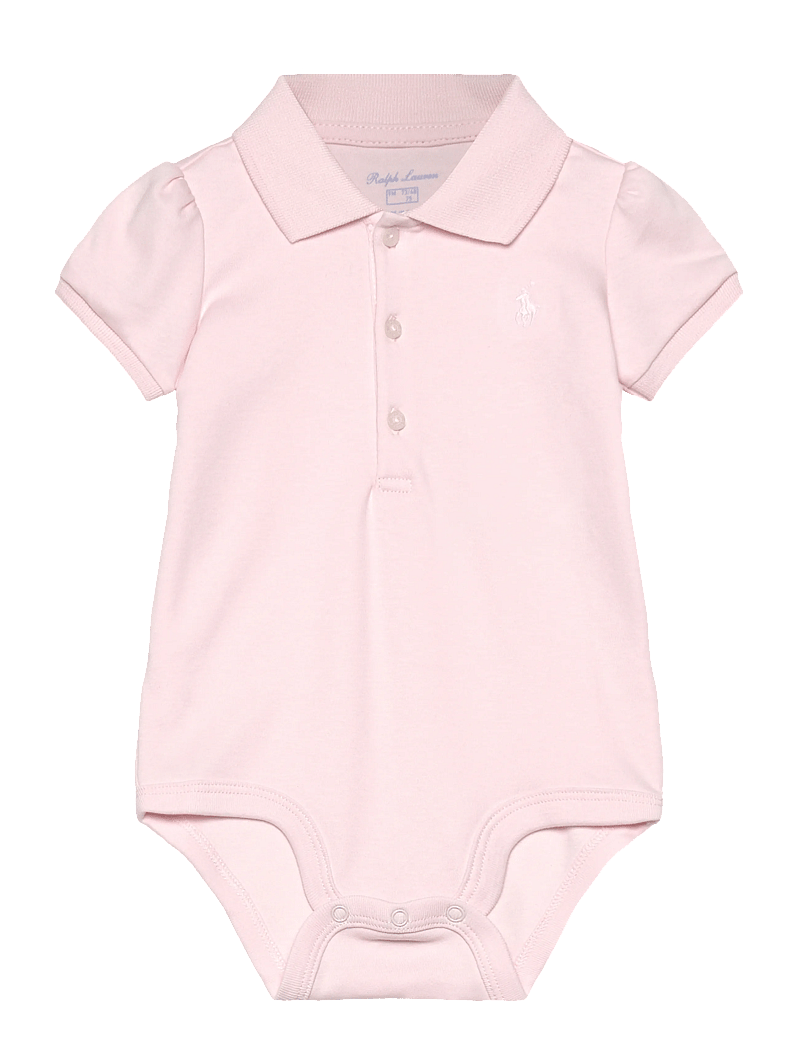 Ralph Lauren Baby - Soft Cotton Polo Bodysuit - kortærmede heldragter - delicate pink - 0
