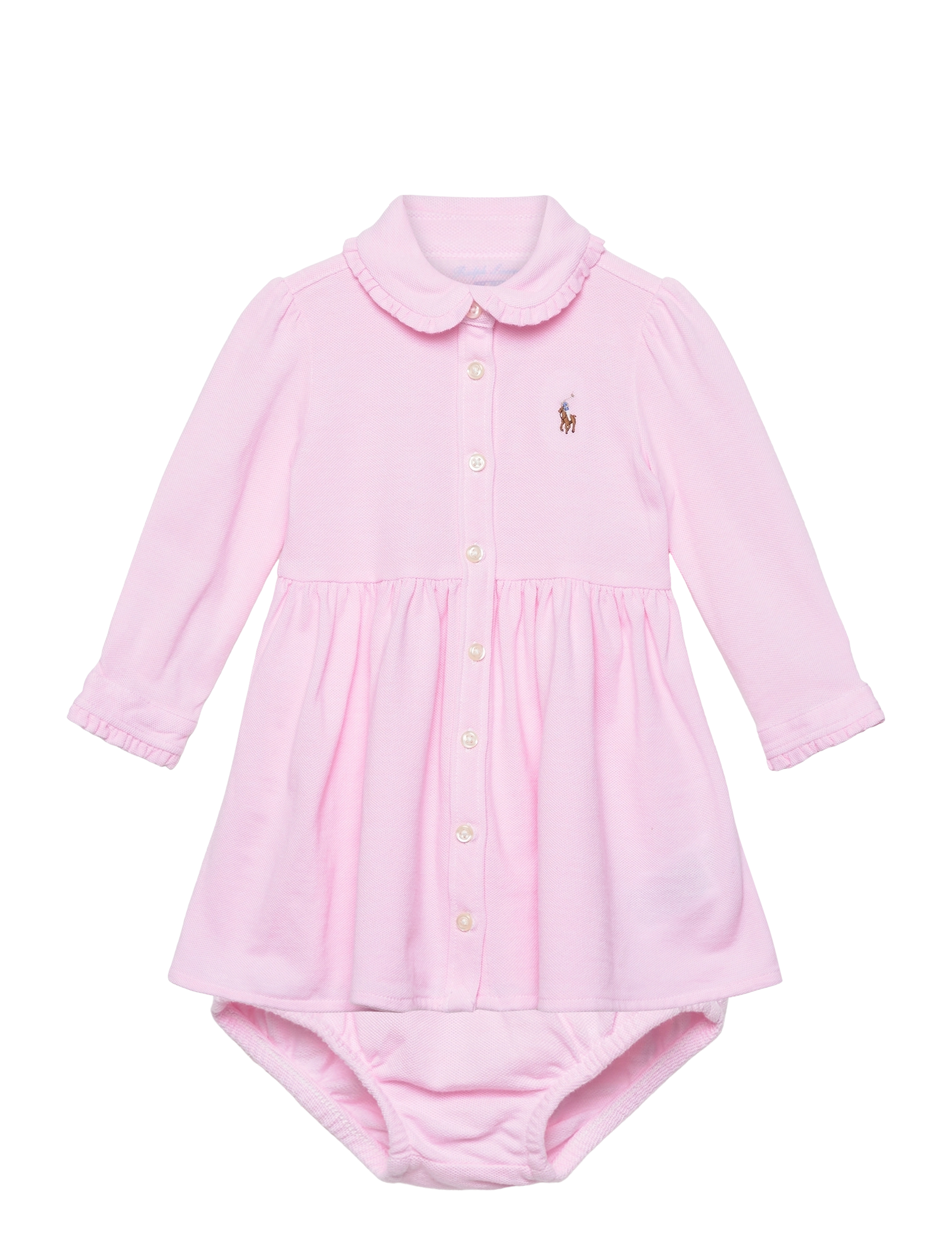Ralph Lauren Baby Knit Oxford Dress & Bloomer - Baby dresses - CARMEL PINK / pink/rose
