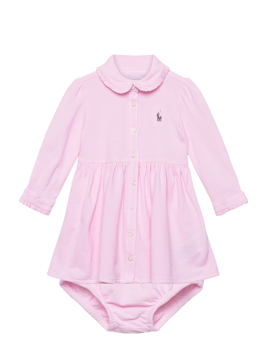 Ralph Lauren Baby - Knit Oxford Dress & Bloomer - pikkade varrukatega beebikleidid - carmel pink - 0