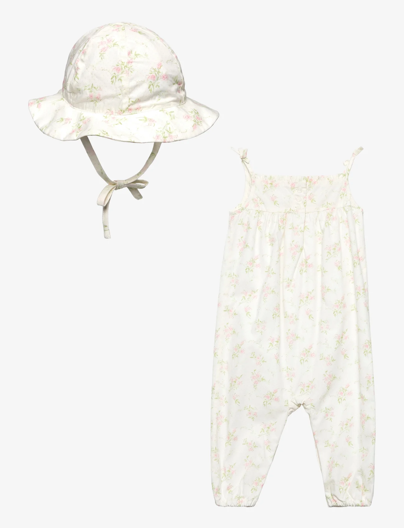 Ralph Lauren Baby - Floral Smocked Jumpsuit & Hat Set - suvised sooduspakkumised - forget me not flo - 1
