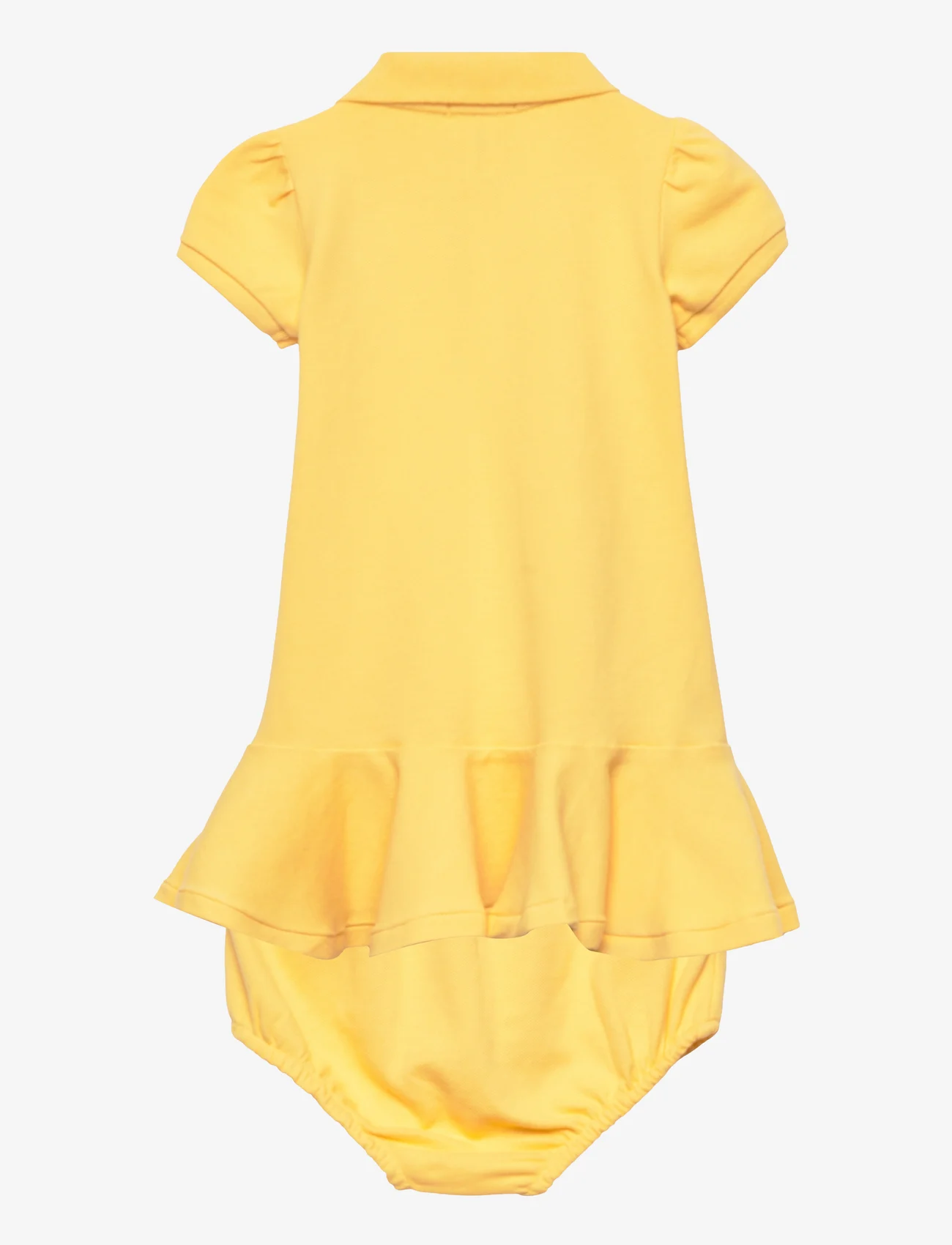 Ralph Lauren Baby - Stretch Mesh Polo Dress & Bloomer - kūdikių suknelės trumpomis rankovėmis - yellow - 1