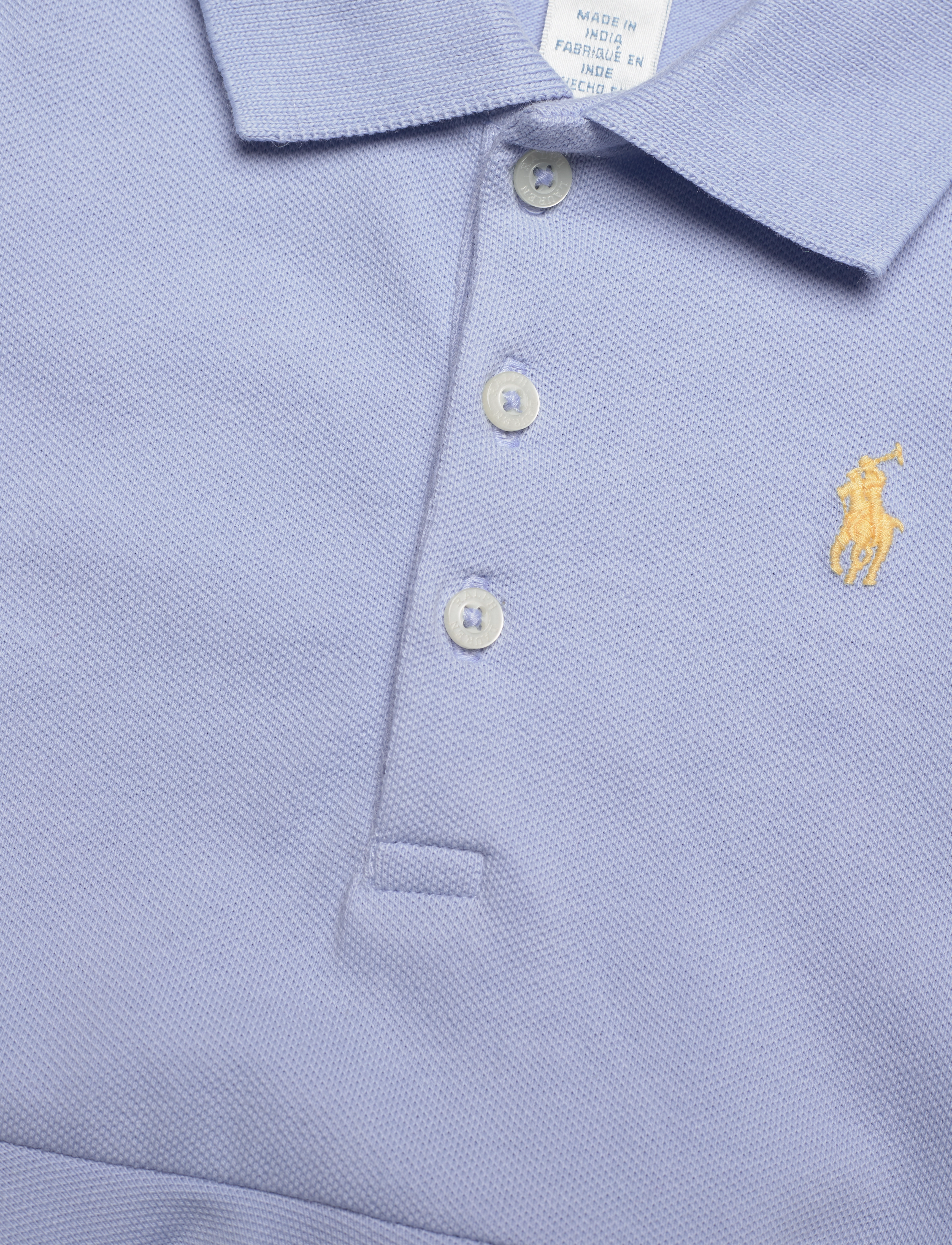 Ralph Lauren Baby - Stretch Mesh Peplum Polo Shortall - blue hyacinth w/ - 2