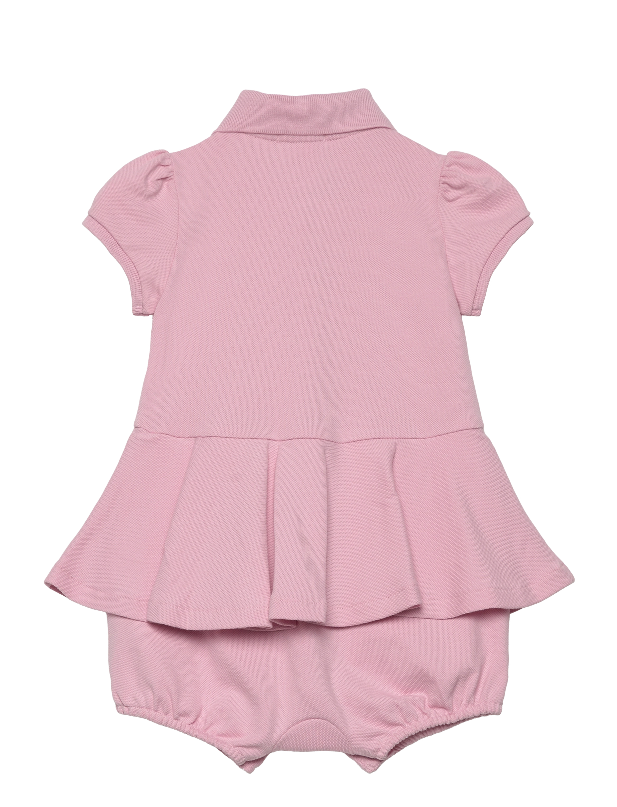 Ralph Lauren Baby - Stretch Mesh Peplum Polo Shortall - garden pink w/ du - 1
