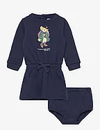 Polo Bear Fleece Dress & Bloomer - REFINED NAVY
