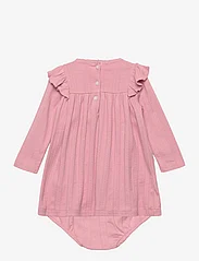 Ralph Lauren Baby - Ruffled Pointelle Cotton Dress & Bloomer - mazuļu kleitas ar garām piedurknēm - tickled pink - 1