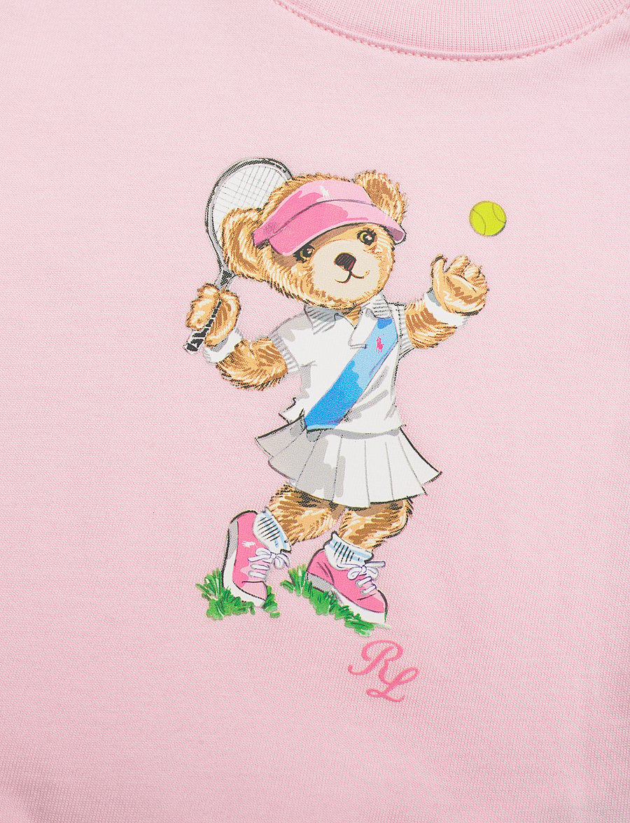 Ralph Lauren Baby - Polo Bear Cotton Jersey Peplum Tee - hint of pink - 1