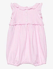 Ralph Lauren Baby - Striped Knit Oxford Bubble Shortall - krótki rękaw - carmel pink multi - 1