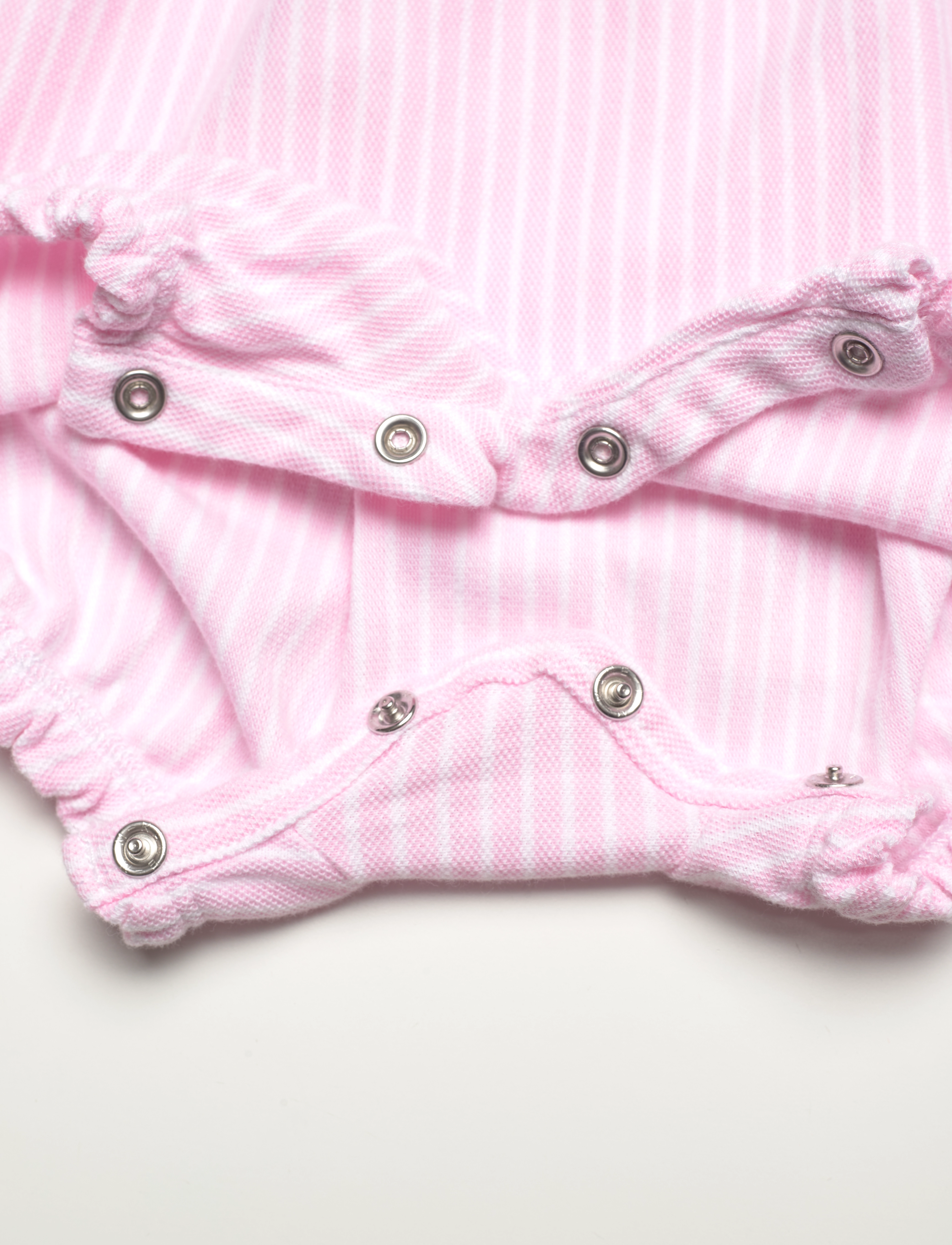Ralph Lauren Baby - Striped Knit Oxford Bubble Shortall - carmel pink multi - 4