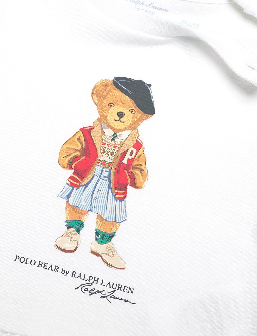 Ralph Lauren Baby - Polo Bear Cotton Jersey Peplum Tee - white - 2