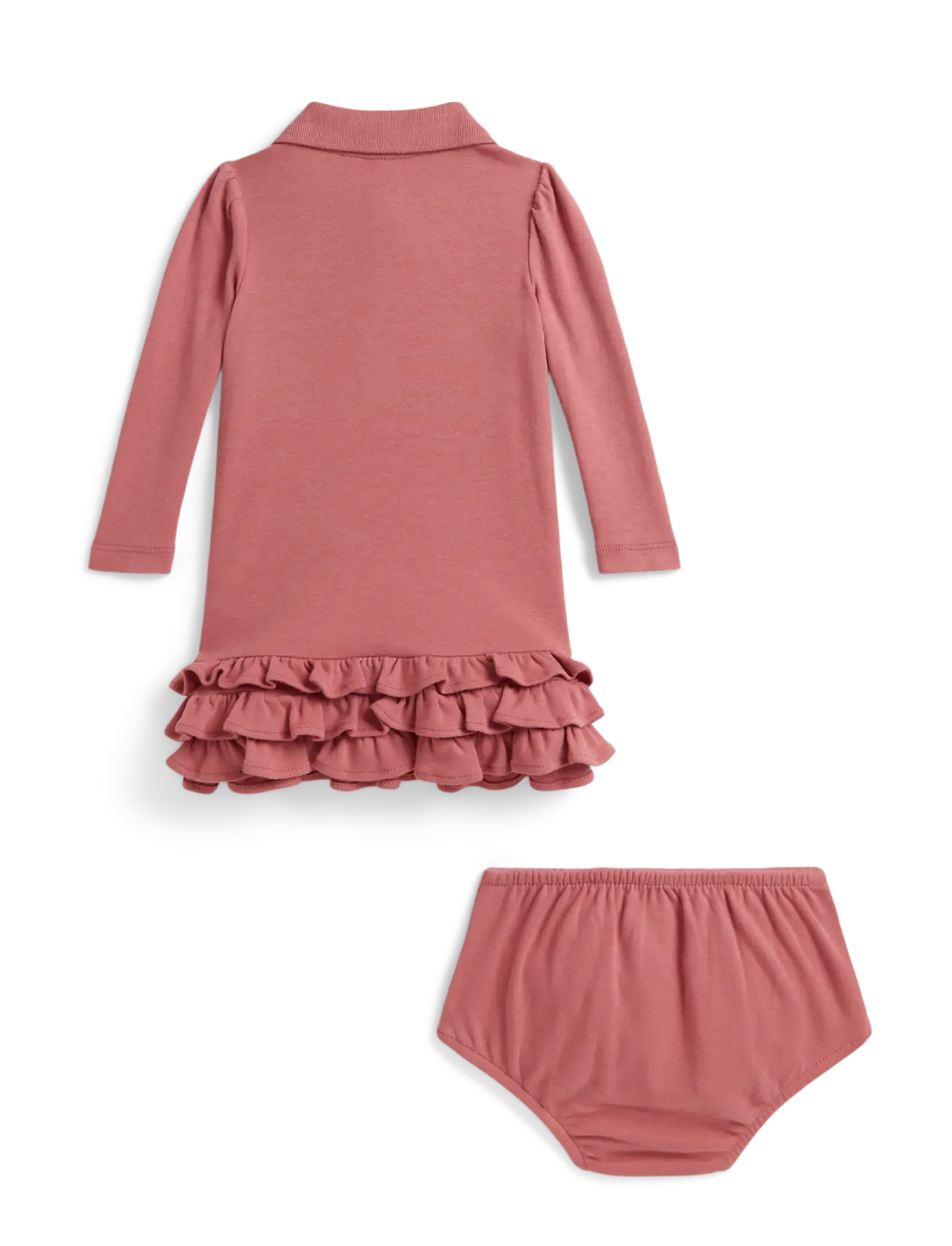 Ralph Lauren Baby - Ruffled Soft Cotton Polo Dress & Bloomer - canvas pink - 1