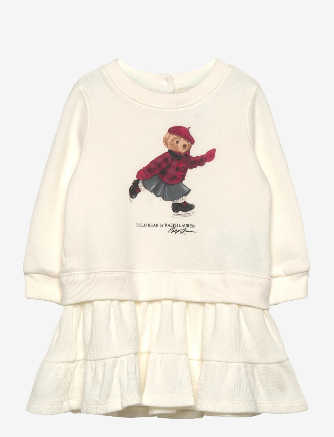 Ralph Lauren Baby - Polo Bear Fleece Dress & Bloomer - langärmelige babykleider - trophy cream - 0