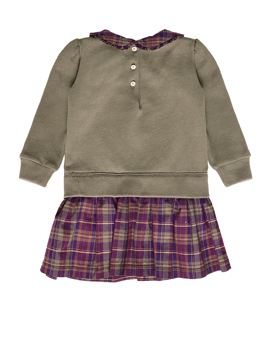 Ralph Lauren Baby - LW MAGIC FLEECE-KNT-DRESSES - pikkade varrukatega beebikleidid - cruise olive - 1