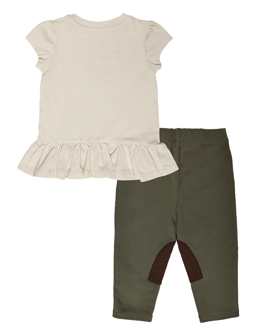 Ralph Lauren Baby - 26/1 JERSEY-KNT-OUTFIT SET - sæt med kortærmet t-shirt - estate cream - 1