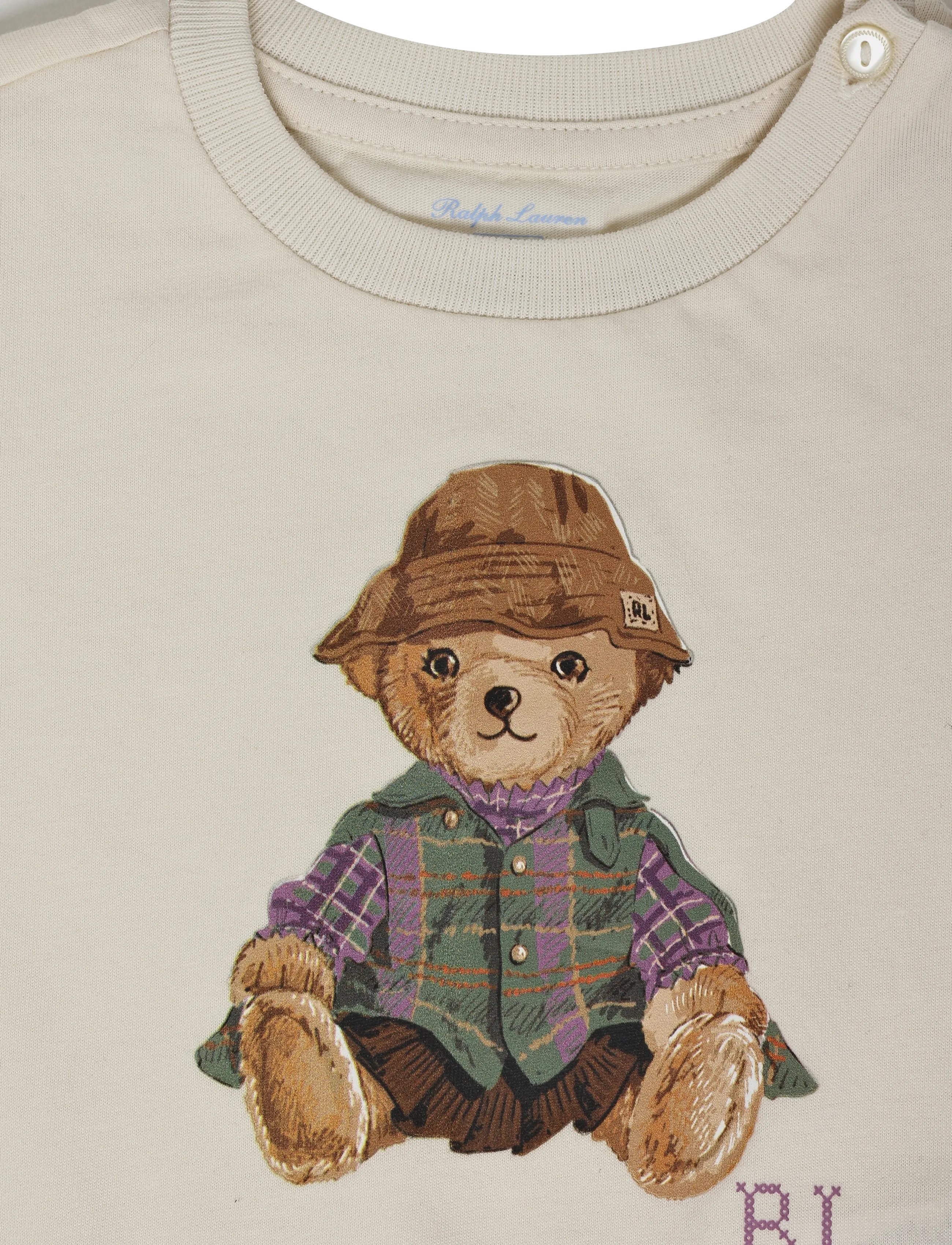 Ralph Lauren Baby - 26/1 JERSEY-KNT-OUTFIT SET - sets mit kurzärmeligem t-shirt - estate cream - 2