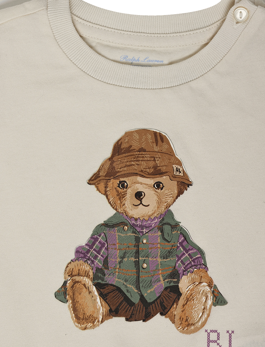Ralph Lauren Baby - 26/1 JERSEY-KNT-OUTFIT SET - sæt med kortærmet t-shirt - estate cream - 2